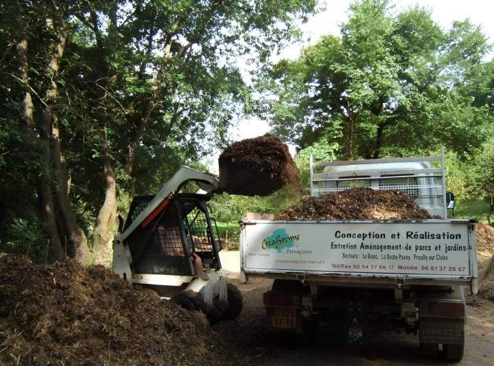 Chargement de copeaux en vrac Le Blanc